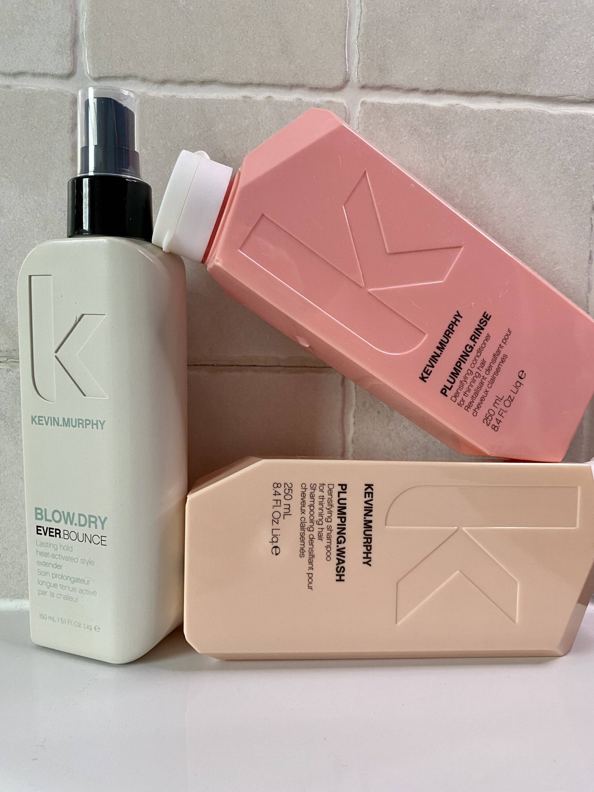 Kevin Murphy blow dry ever bounce, plumping wash and plumping rinse stacked together | Ode2style.com