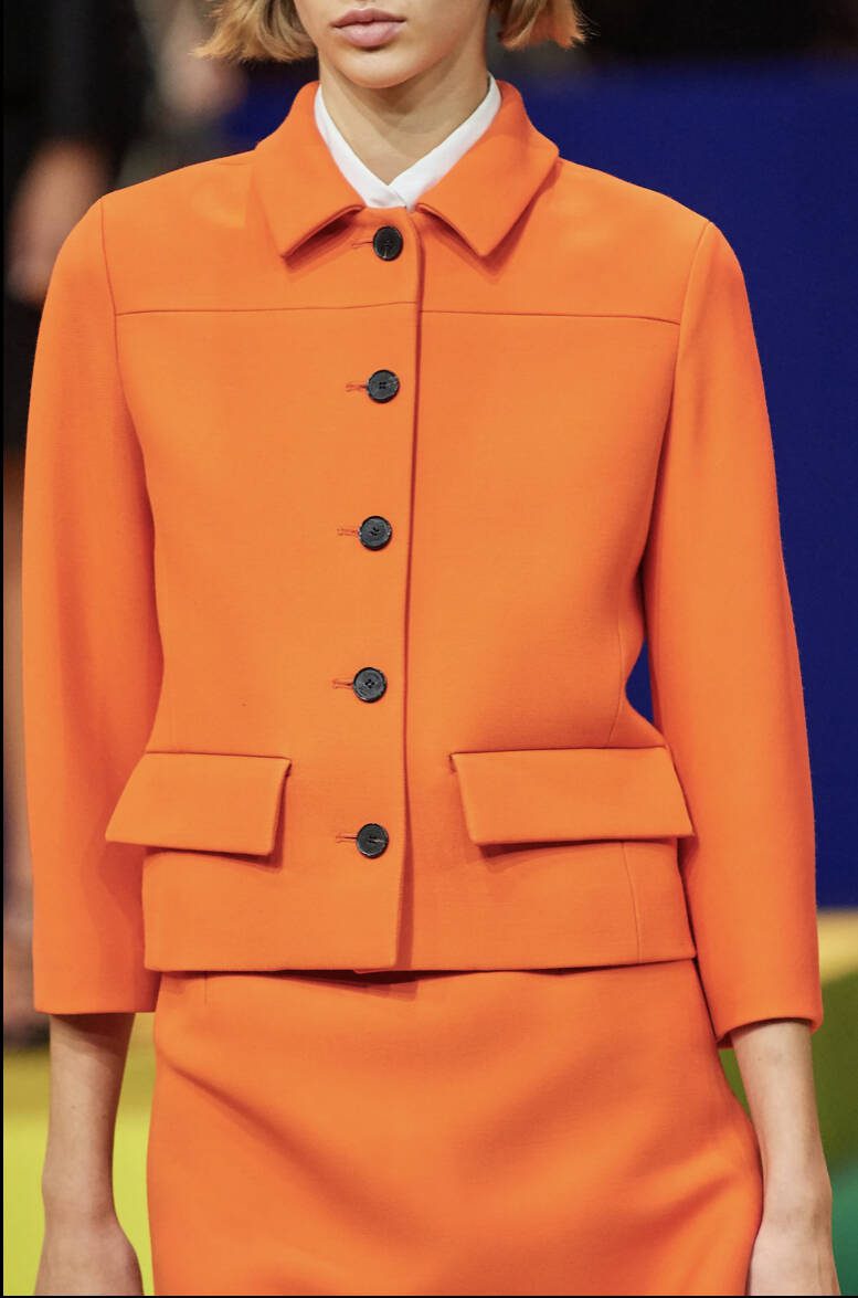 Orange suit look from the Christian Dior by Maria Grazia Chiuri | Ode2style.com
