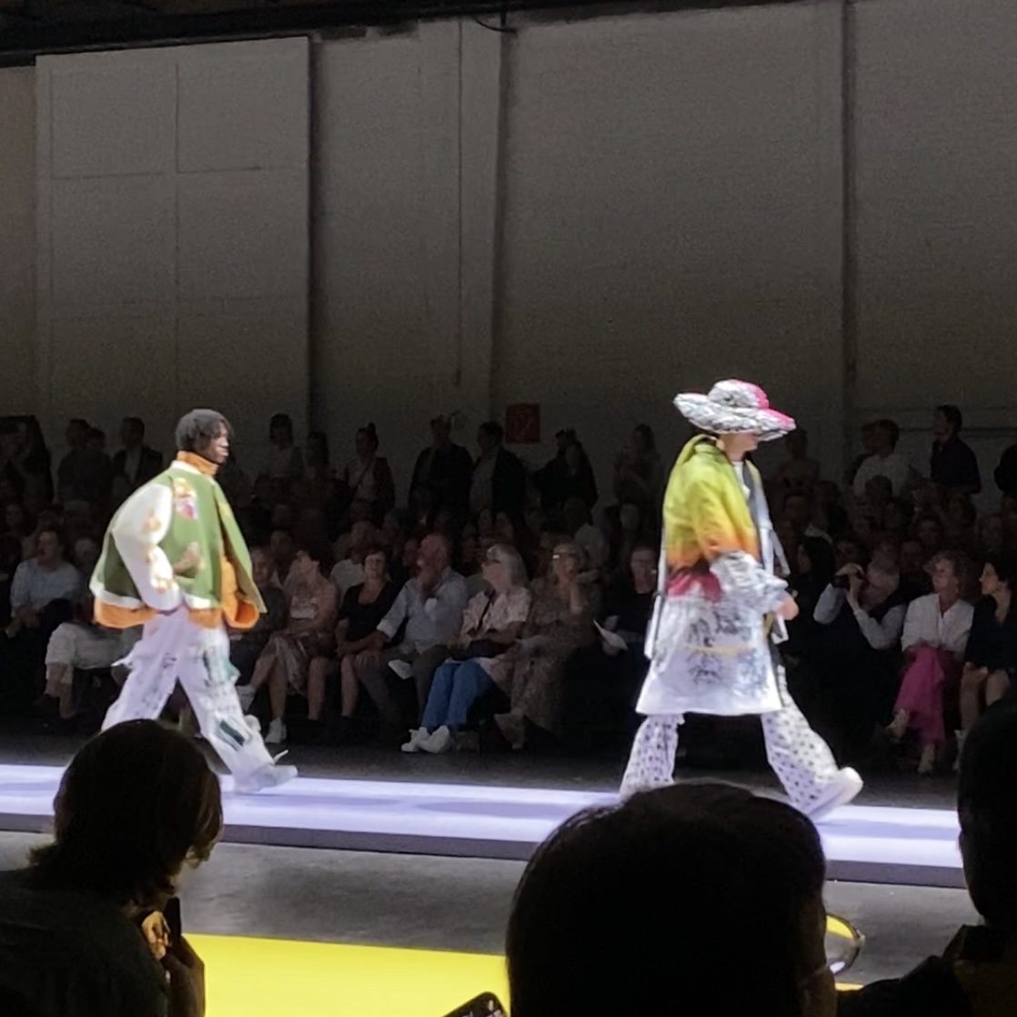2 male models walking the runway at the Antwerp Fashion Academy Graduation show of 2022 | Ode2style.com