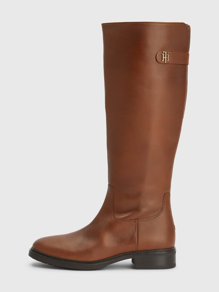 Camel flat calf length boots from Tommy Hilfiger | Ode2style.com