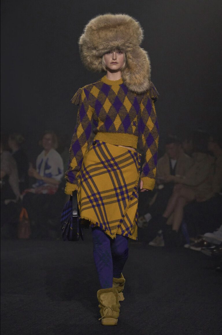 Yellow Duck inspired look from Daniel Lee’s AW 2023 show for Burberry