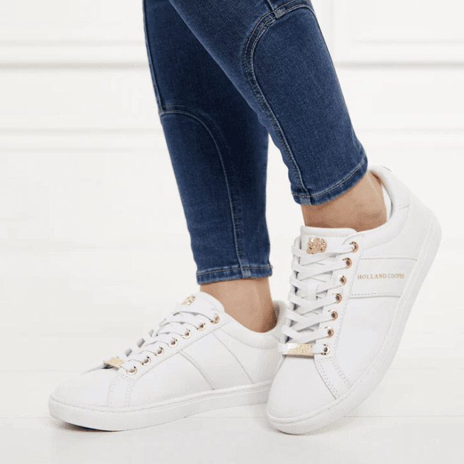 Holland Cooper Plain White Trainers for spring summer 2023